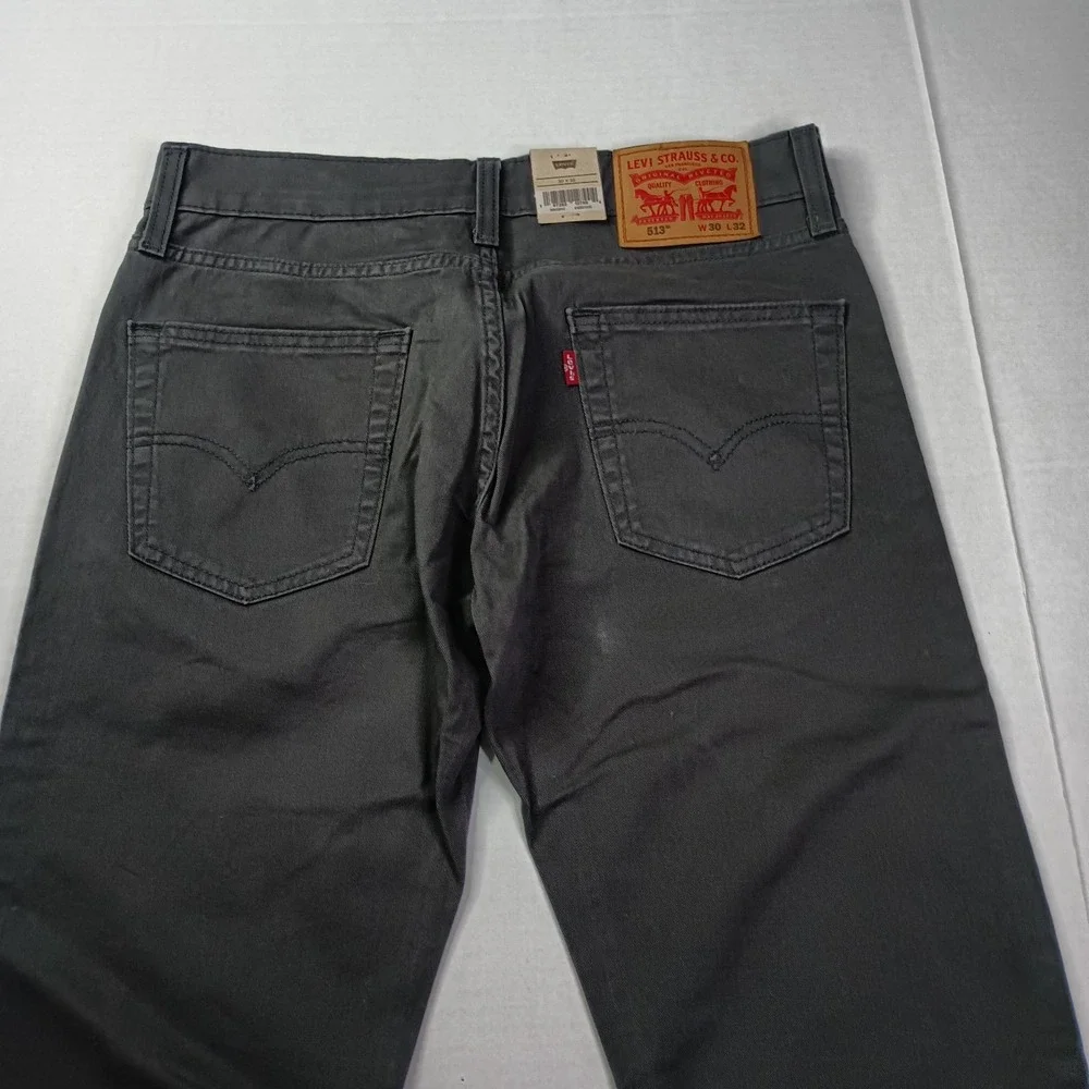 Levi's‎ 513 Slim Straight Jeans Men's Size 30x32 Gray Stretch New